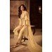 GOLDEN DRESS FOR WEDDING PARTY WITH DOUBLE FLARED SLEEVES